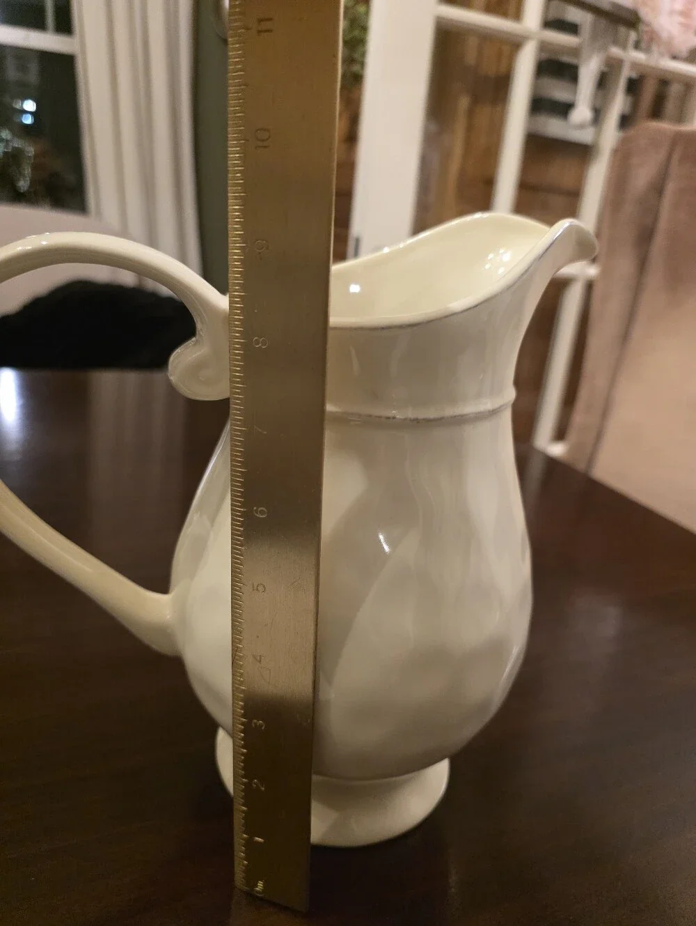 Pier 1 Martillo Creme Brulee Ceramic Pitcher with Subtle Textured Finish